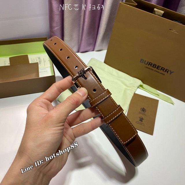 BURBERRY經典爆款皮帶 巴寶莉精緻專屬標識搭扣腰帶  jjp2685